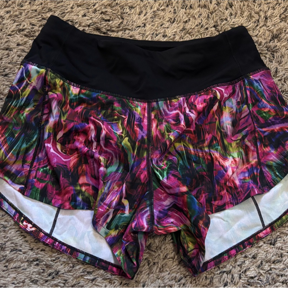lululemon athletica Black and Multicolor Athletic Shorts